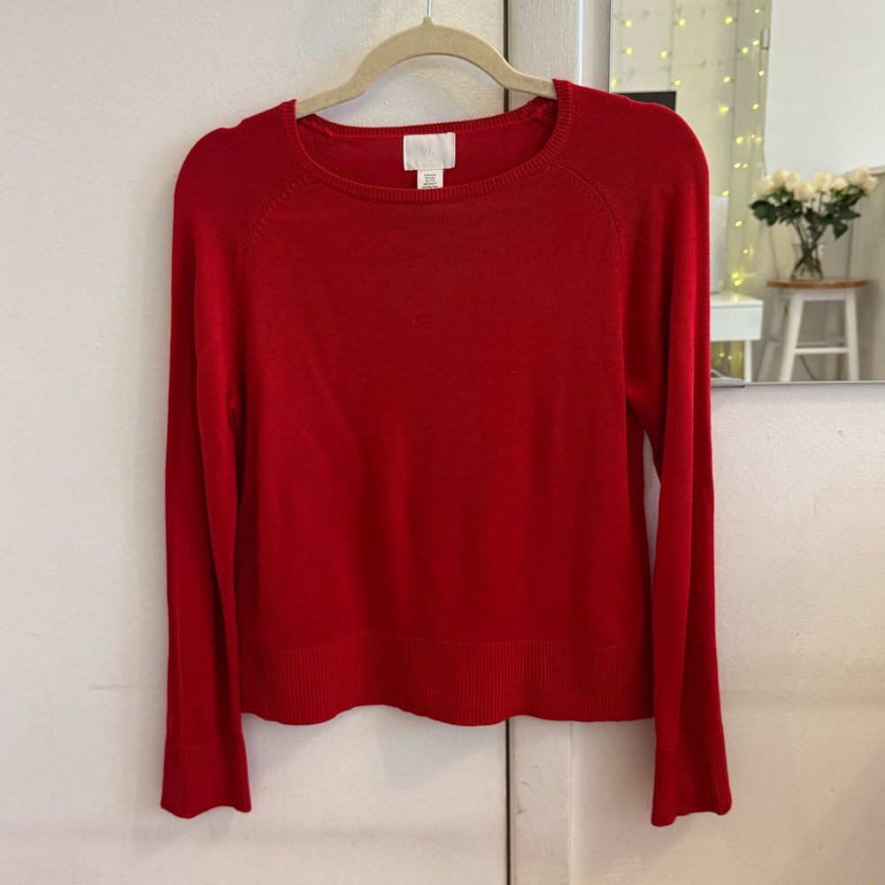 H&M Red Knit Crew Sweater